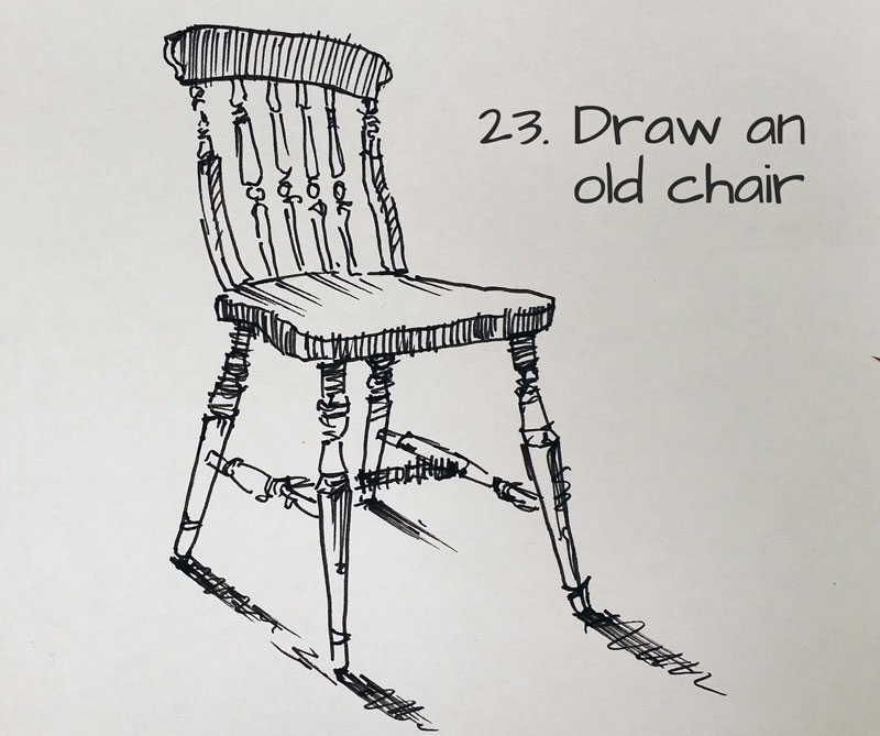 画一把旧椅子-简单的绘画想法