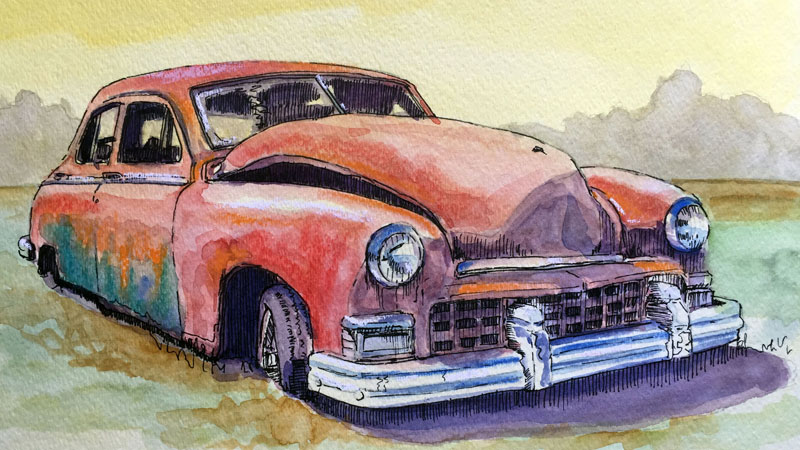 绘画的想法-旧车