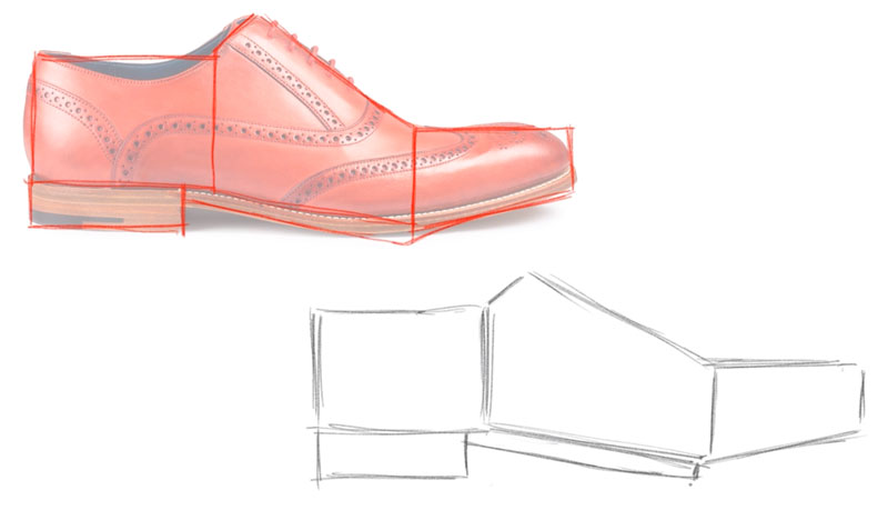 画一只鞋的基本形状