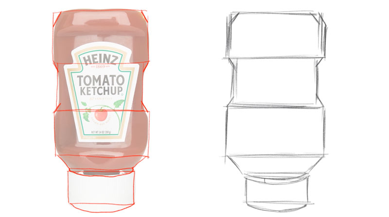 画有形状的番茄酱瓶