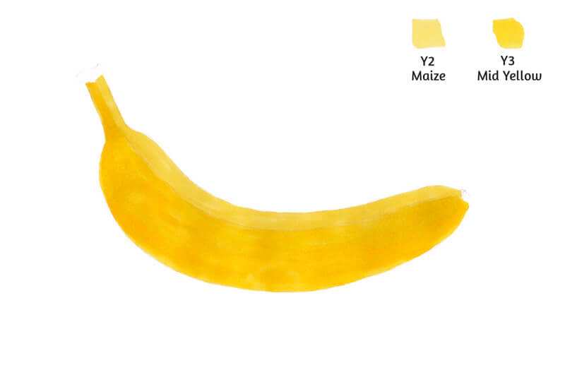 第一层的颜色应用到香蕉