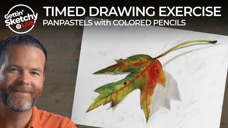 如何用panpasels和彩色铅笔画一片秋叶