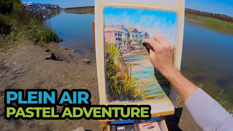 练习绘画的海滩房子用彩笔和湿地