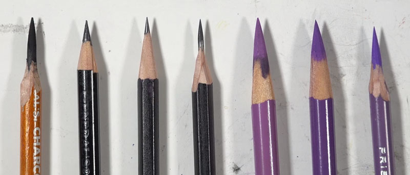 石墨磨粉彩色铅笔,木炭