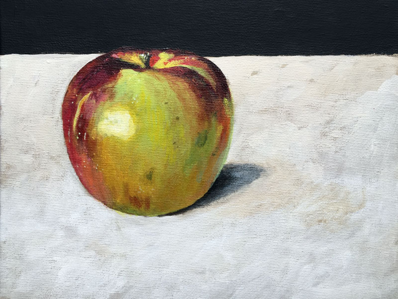 如何用丙烯酸颜料画一个苹果