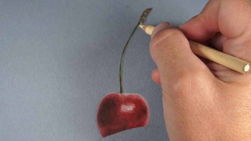 画出樱桃的茎
