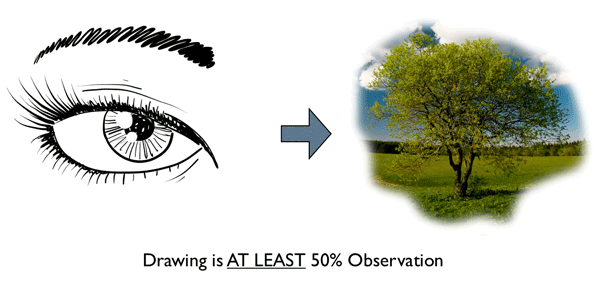 绘画至少50%是观察