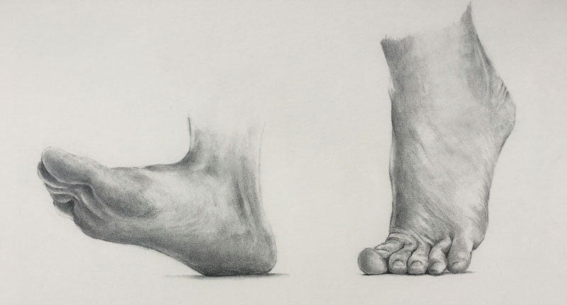 素描的想法-画你的脚