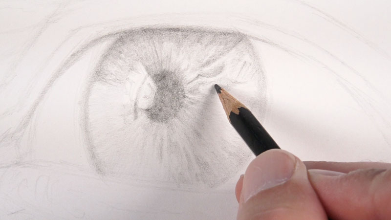 如何素描眼睛-步骤二-暗瞳孔