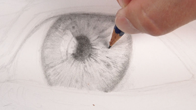 如何画眼睛-第二步继续-瞳孔周围的虹膜