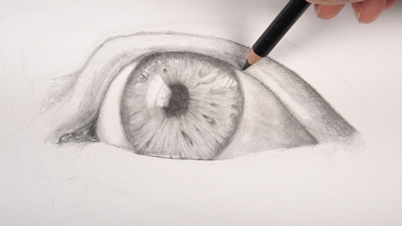 素描眼睛-第三步继续-画在眼皮