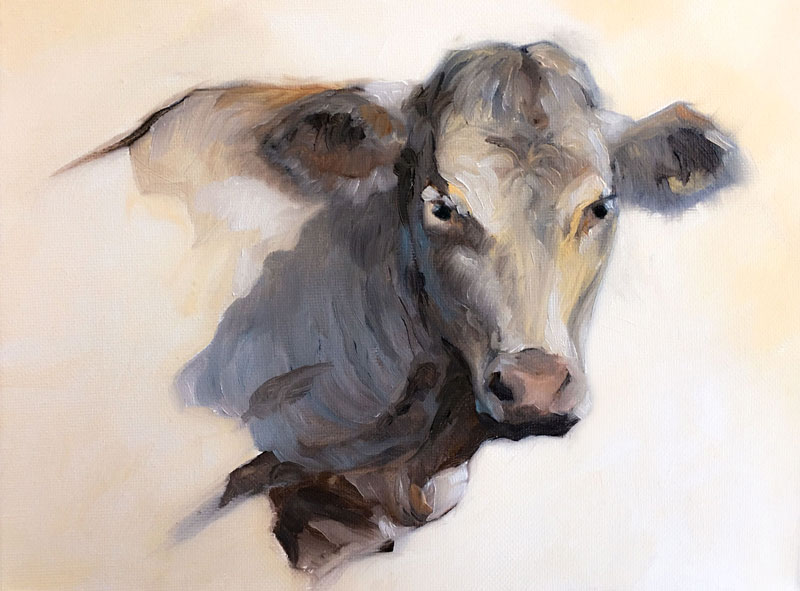 《牛的油画》