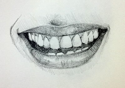 如何画一个张开的嘴-简单的平面