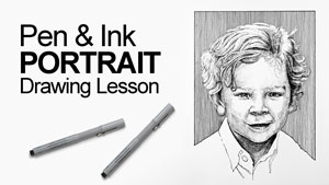 如何用钢笔和墨水画肖像