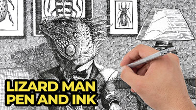 蜥蜴人系列课程用钢笔和墨水