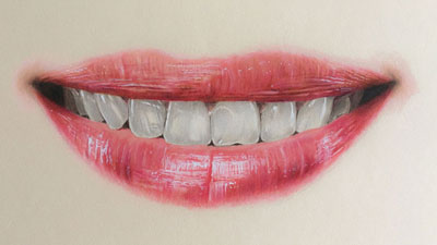 如何用彩色铅笔画出逼真的嘴巴